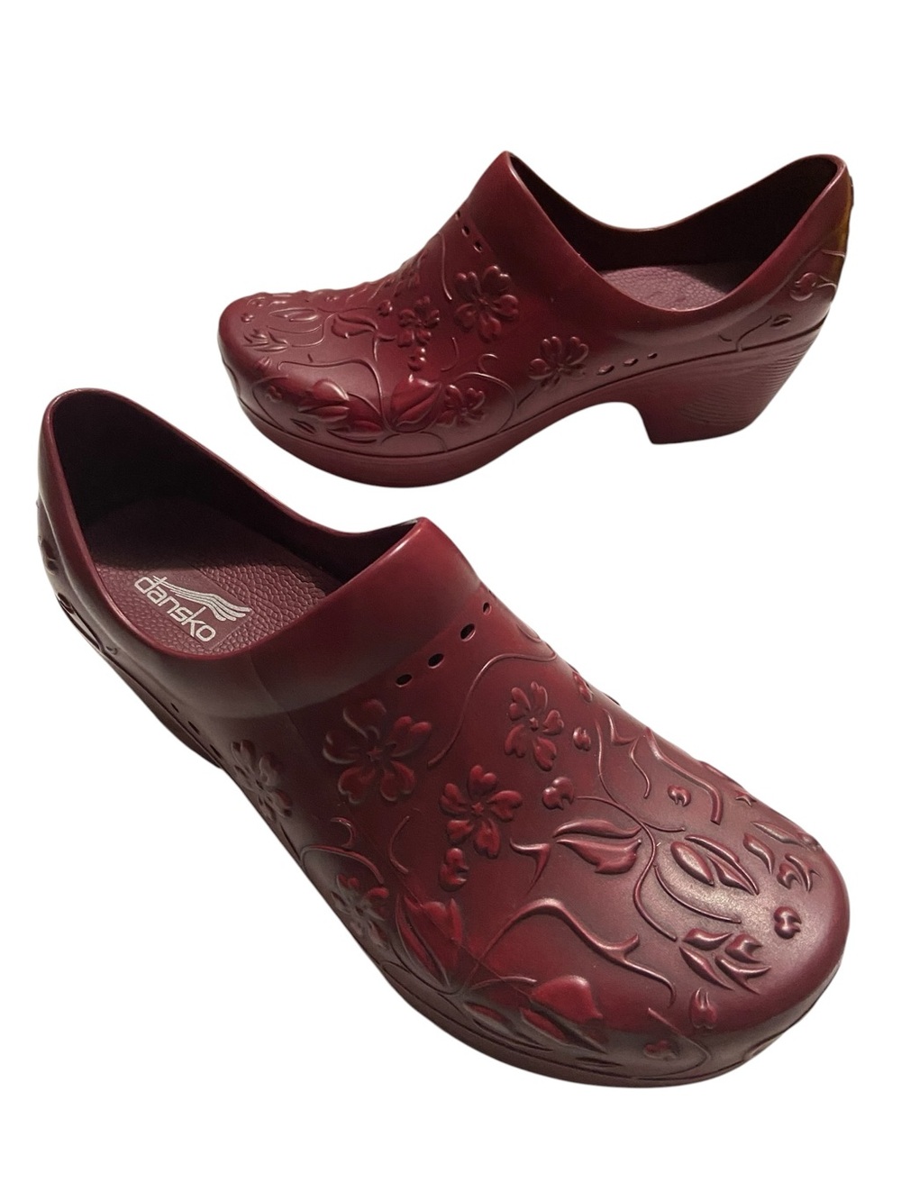 Dansko Pixie Molded Eva Floral Embossed Slip Resistant Clogs Professional Shoes
